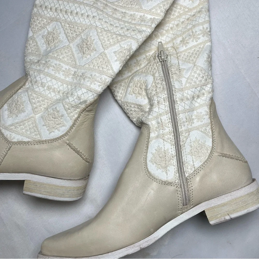 Free People Bren Textile Slouch Boots Size 37.5